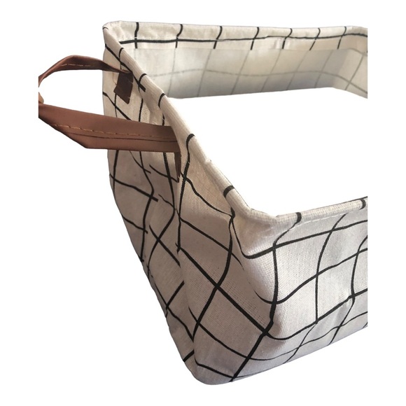 4pack lightweight canvas fabric collapsible storage tote with brown strap FREE - Picture 3 of 11